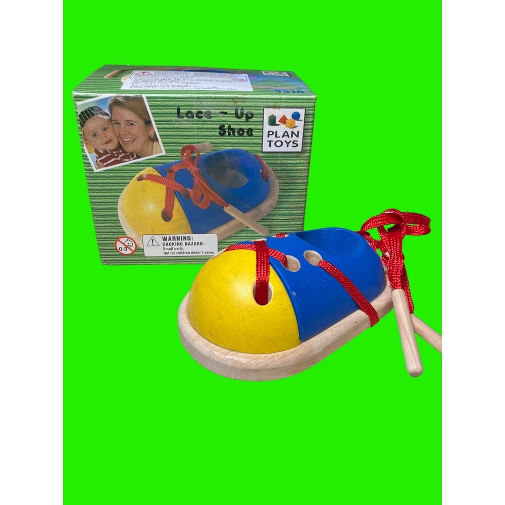 Plan Toys Wooden Lace-Up Shoe for Motor Developement
